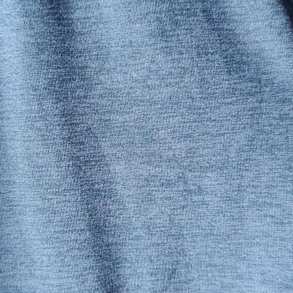 APANA YOGA QUARTER ZIP TOP VARIEGATED HEATHERED BLUE SIZE MEDIUM BACK VENT SLITS - Picture 2 of 9